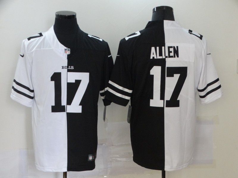 Men Buffalo Bills #17 Allen Black white Half version 2020 Nike NFL Jerseys->buffalo bills->NFL Jersey